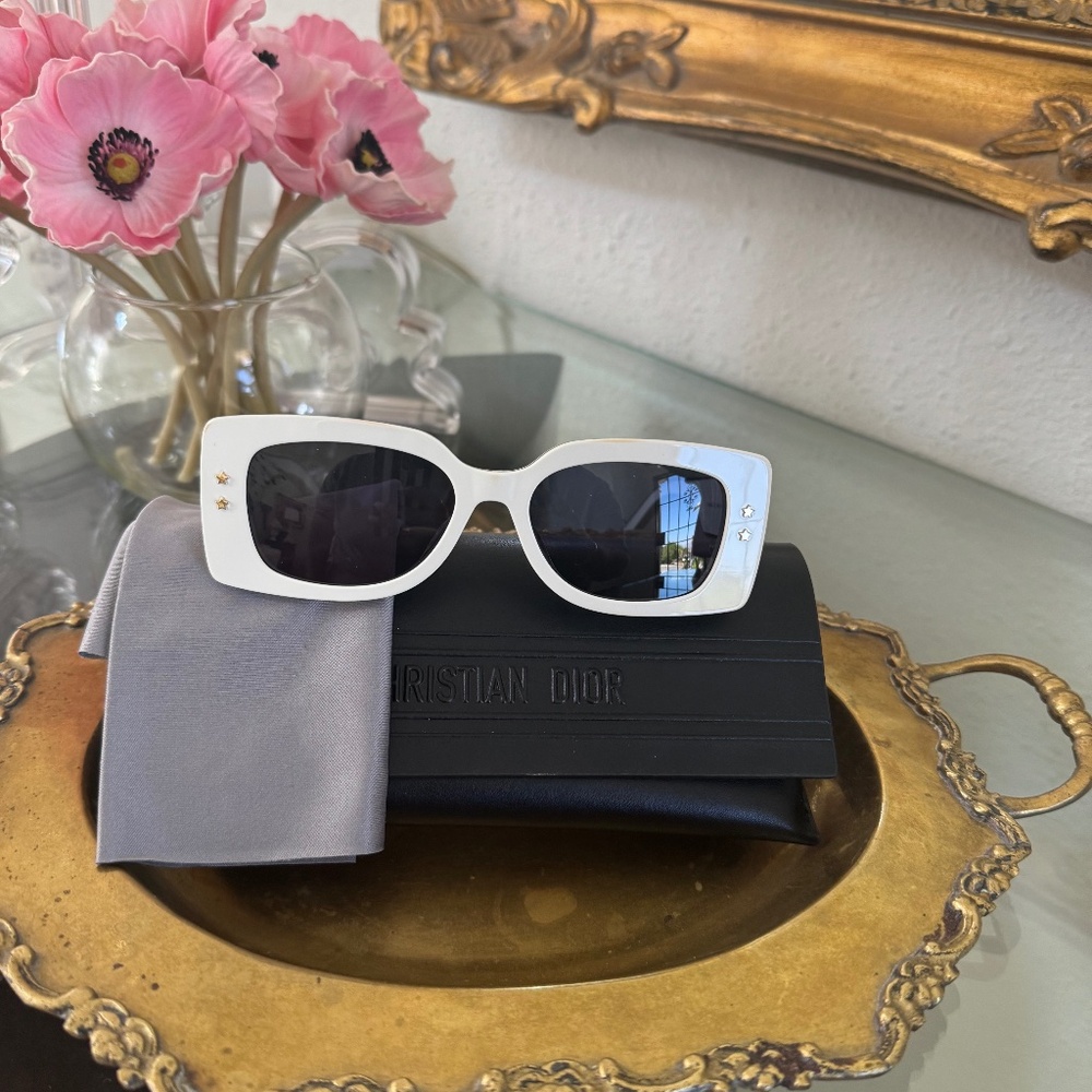 Dior Pacific S1U White  Sunglasses Blue lens
